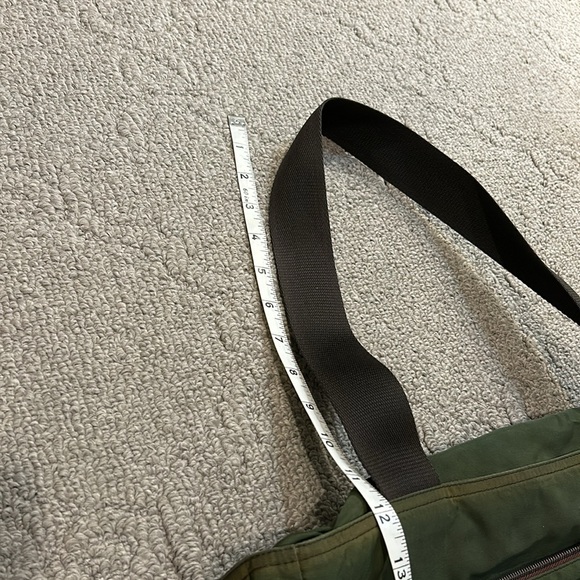 COPY - Authentic Prada Zippered Tote 12 X 14 In Dark Green & Dark Brown Straps - Picture 13 of 13